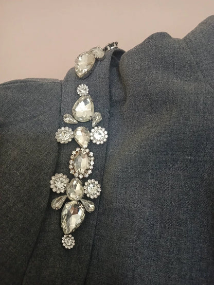 Crystal shoulder dress detail