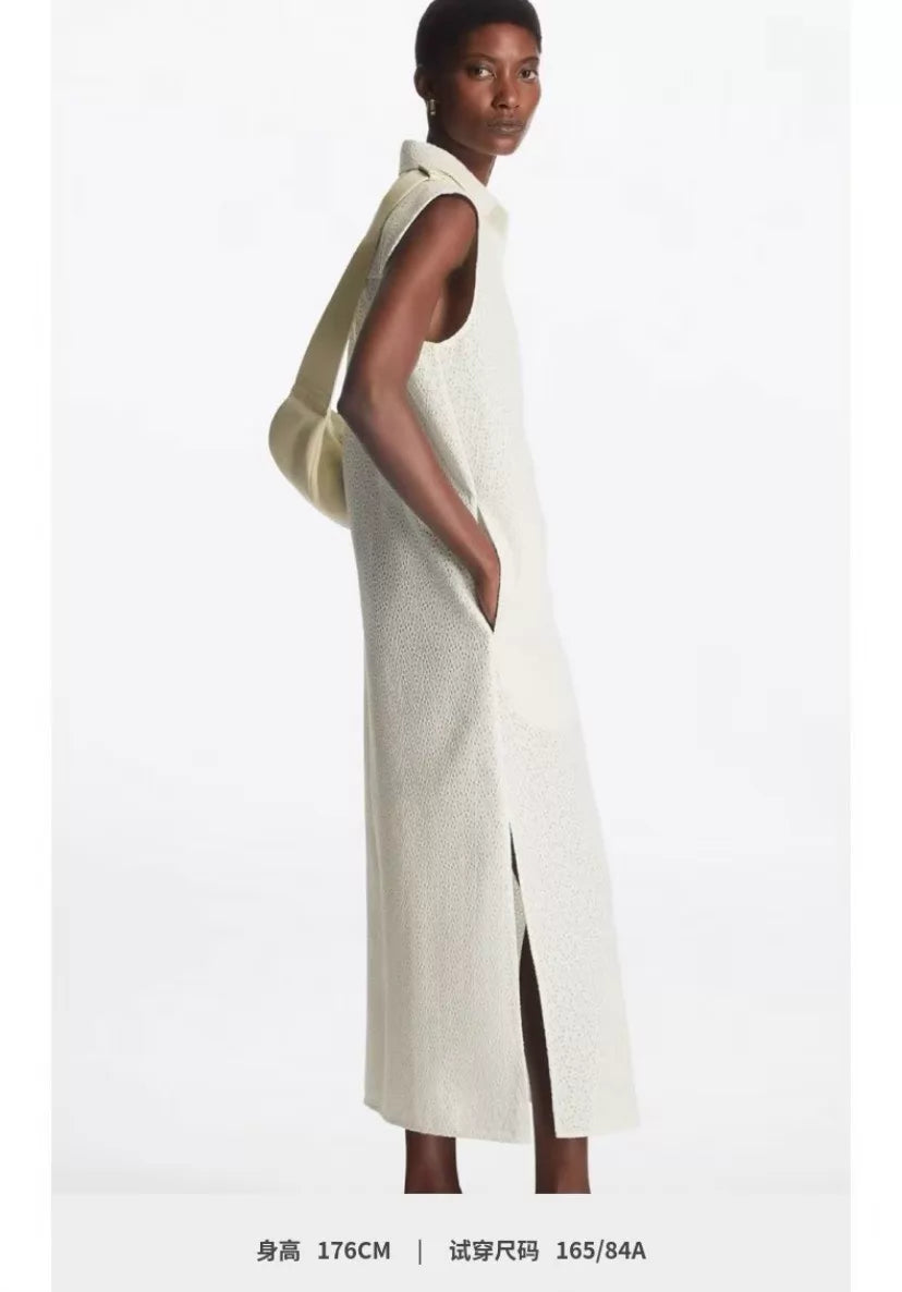 COS White Broderie Shirt Dress — product detail 8