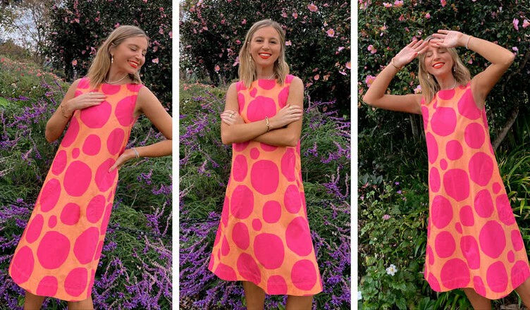 Uniqlo × Marimekko Pink-Orange Printed Dress — product detail 2