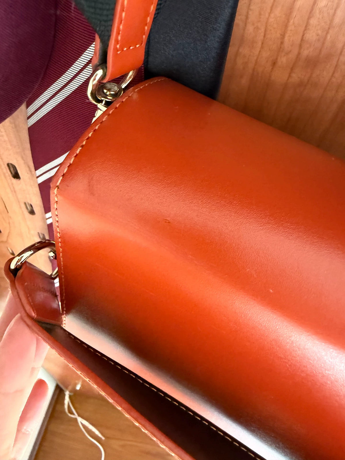 Marge Sherwood Orange Leather Mini Bag – photograph 5