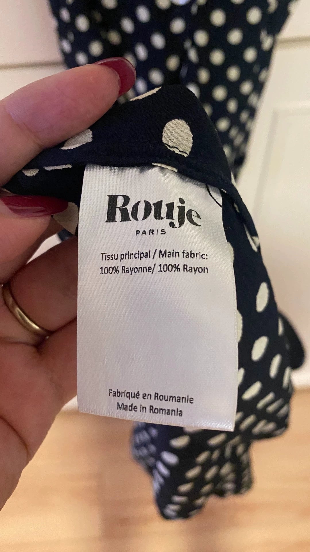 Rouje Black Polka-Dot Dress — product detail 7