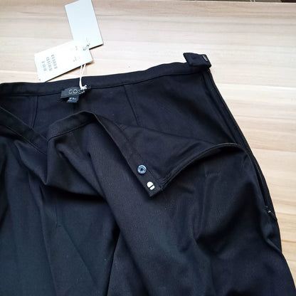 COS Black Asymmetric Cotton A-Line Skirt — product detail 9