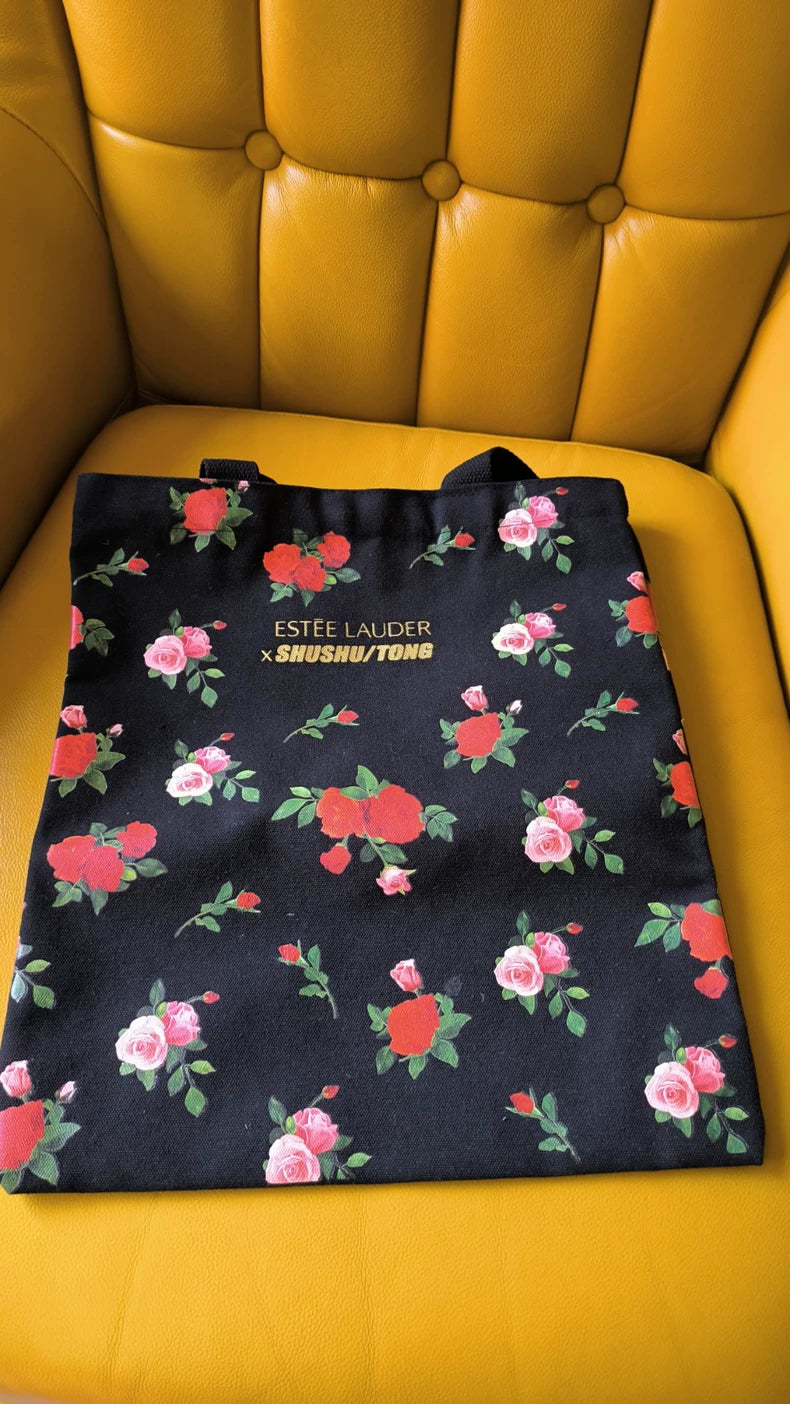 Floral canvas tote detail