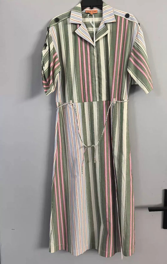Stine Goya Striped Cotton Tie-Waist Shirt Dress – photograph 1