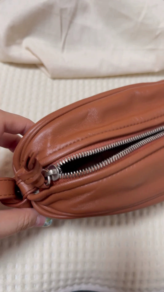 HEREU Boya Red-Brown Mini Long Bag — front view
