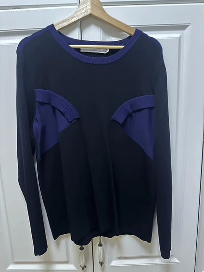 & Other Stories Navy Bow-Detail Knit Top