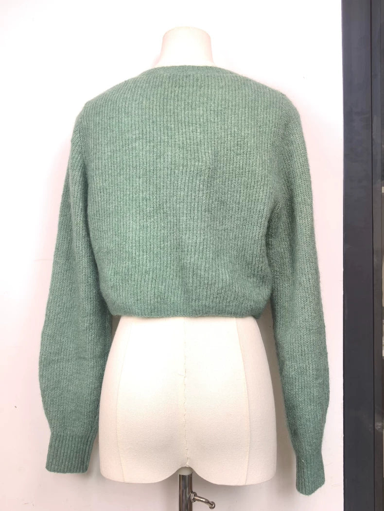& Other Stories Sage Tie-Hem Cardigan