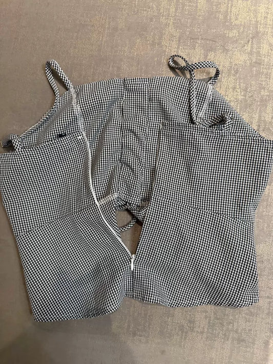 Gingham tie front cami