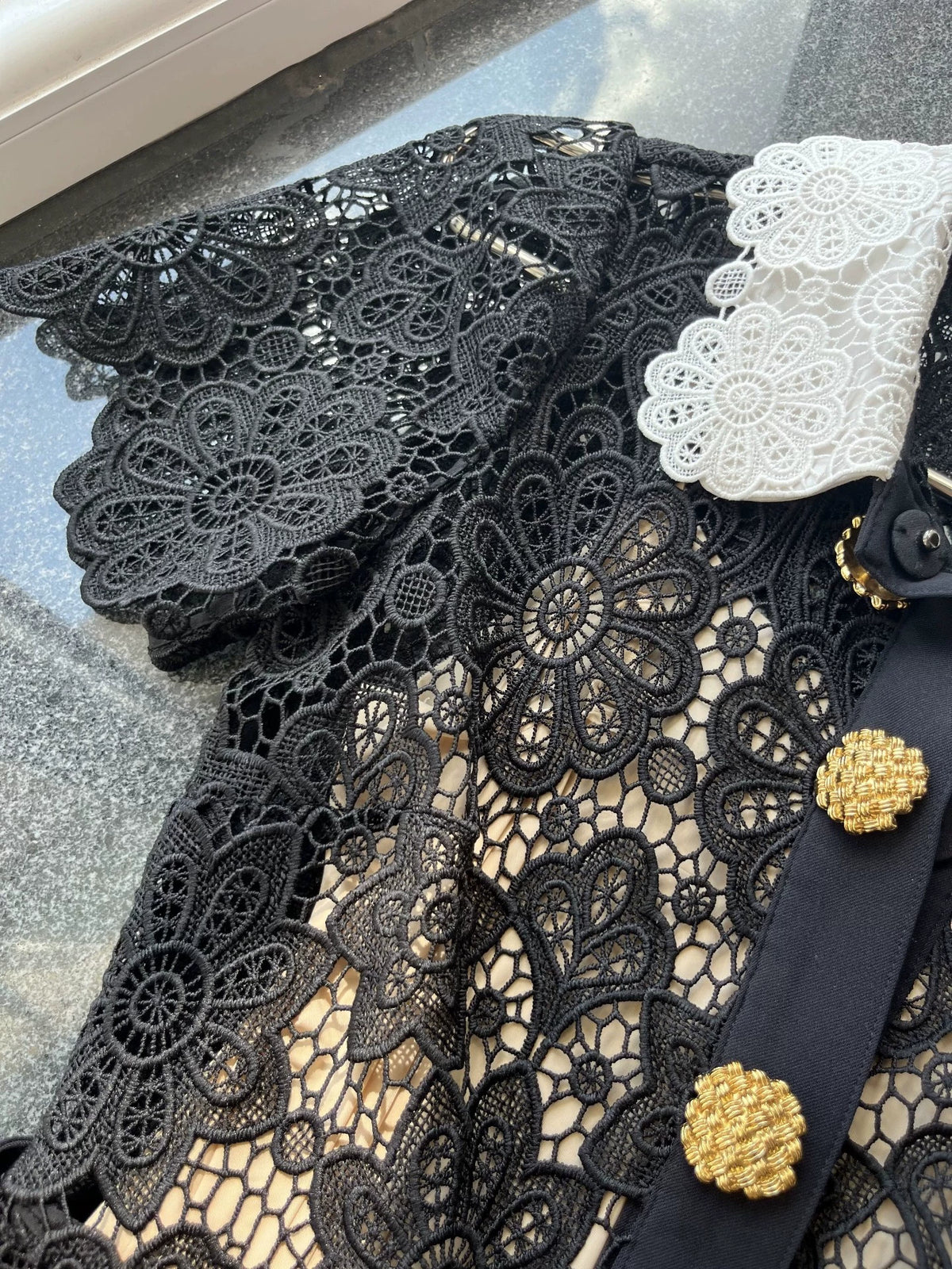 Self-Portrait Black Lace Mini Dress – UK 4 — original seller image 4