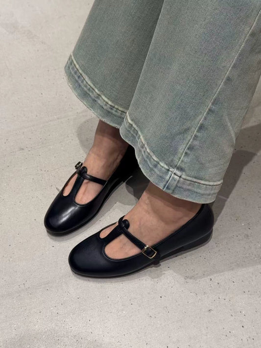 cueren — Black — Mary Jane Shoes — New