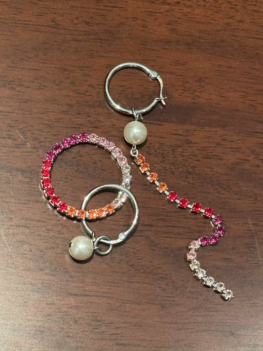 Justine Clenquet Detachable Hoop Crystal Earrings — front view