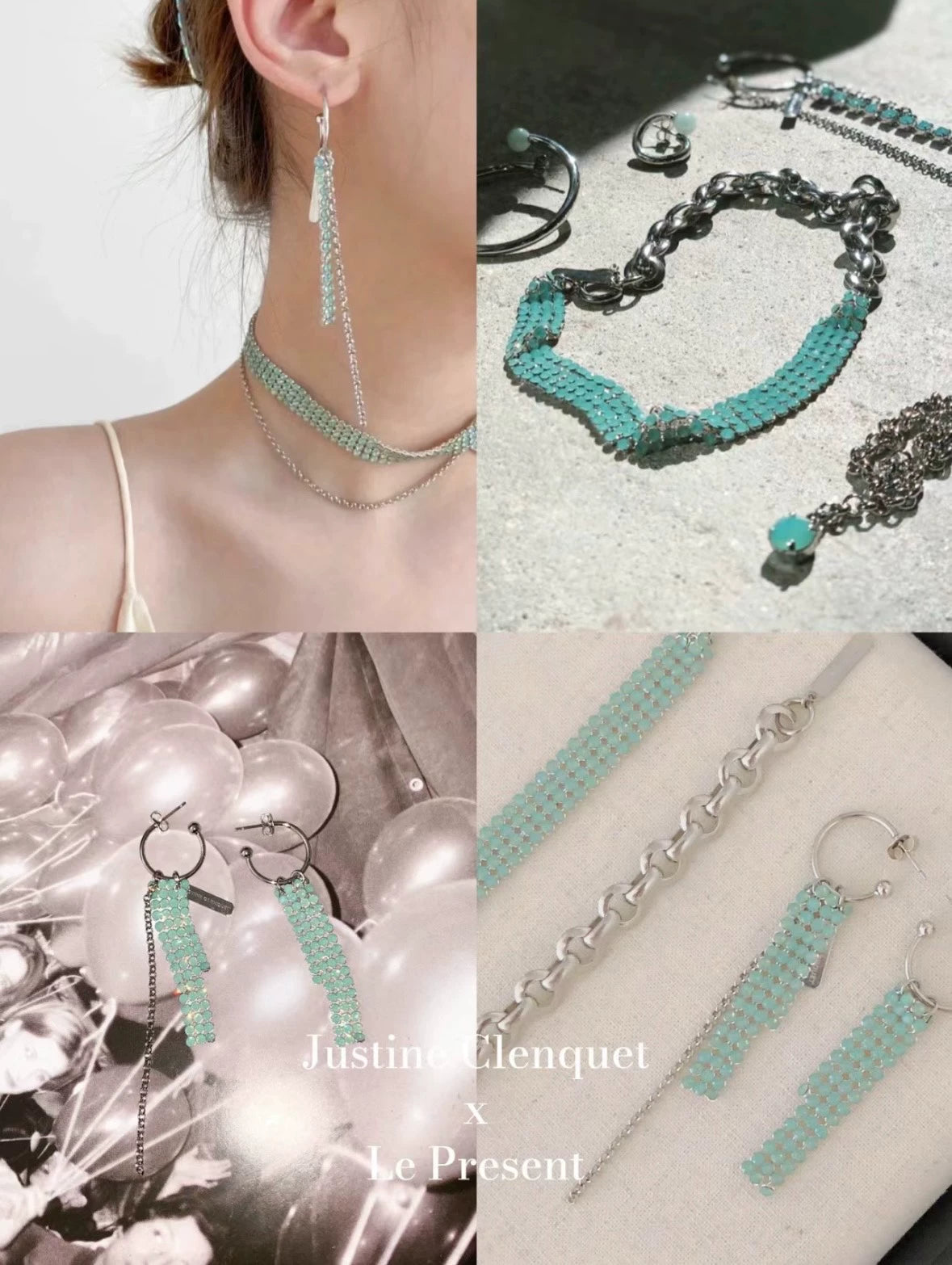 Justine Clenquet Sky-Blue Beaded Earrings — product detail 4