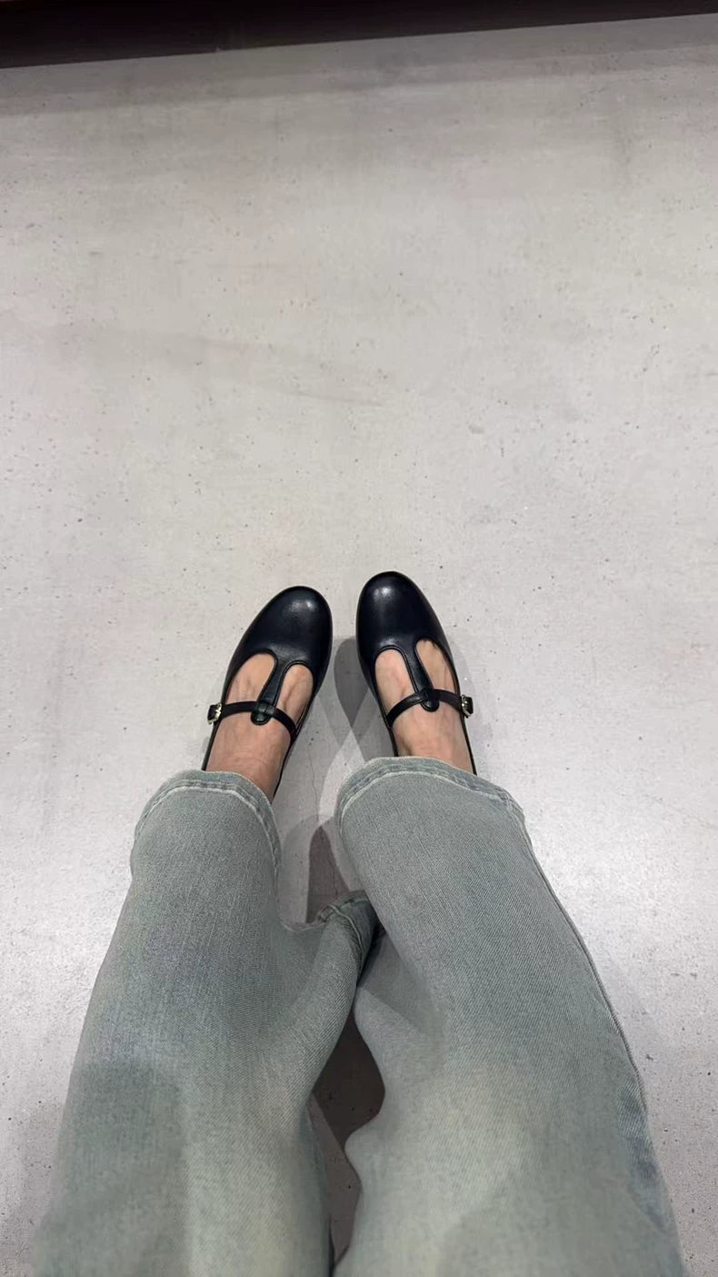 cueren — Black — Mary Jane Shoes — New