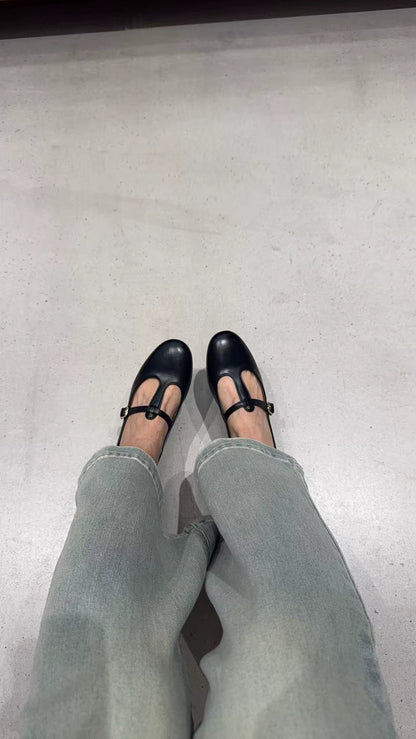 cueren — Black — Mary Jane Shoes — New