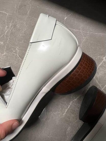 Reike Nen White Leather Ring-Detail Shoes – photograph 3