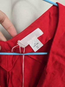 ARKET Red Silk-Blend Belted Dress