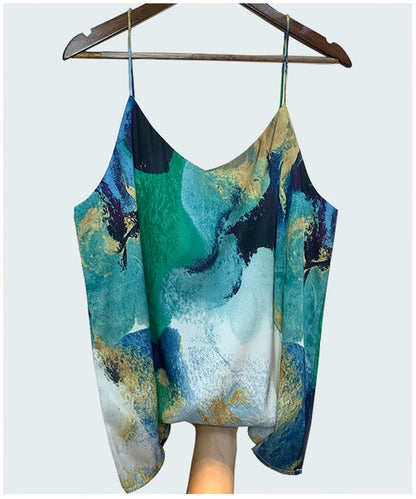 Yimengdu Ink-Wash Mulberry Silk-Blend Camisole Top — product detail 8