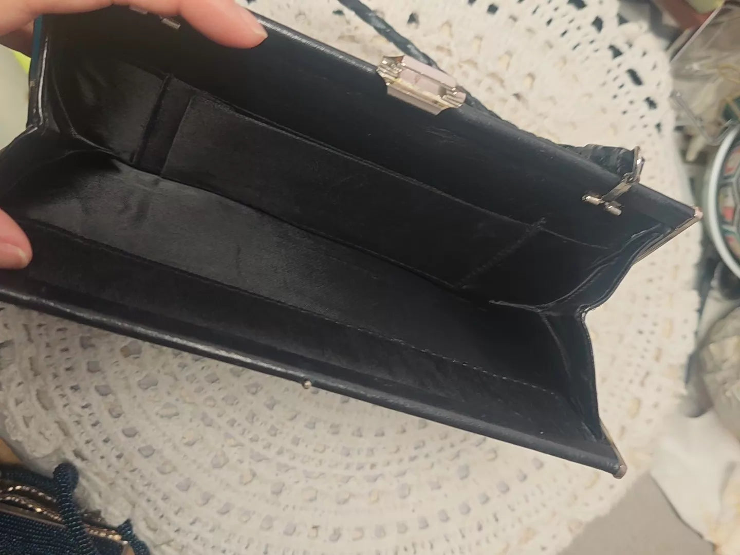 Japanese Vintage Woven Leather Evening Clutch — original seller image 6