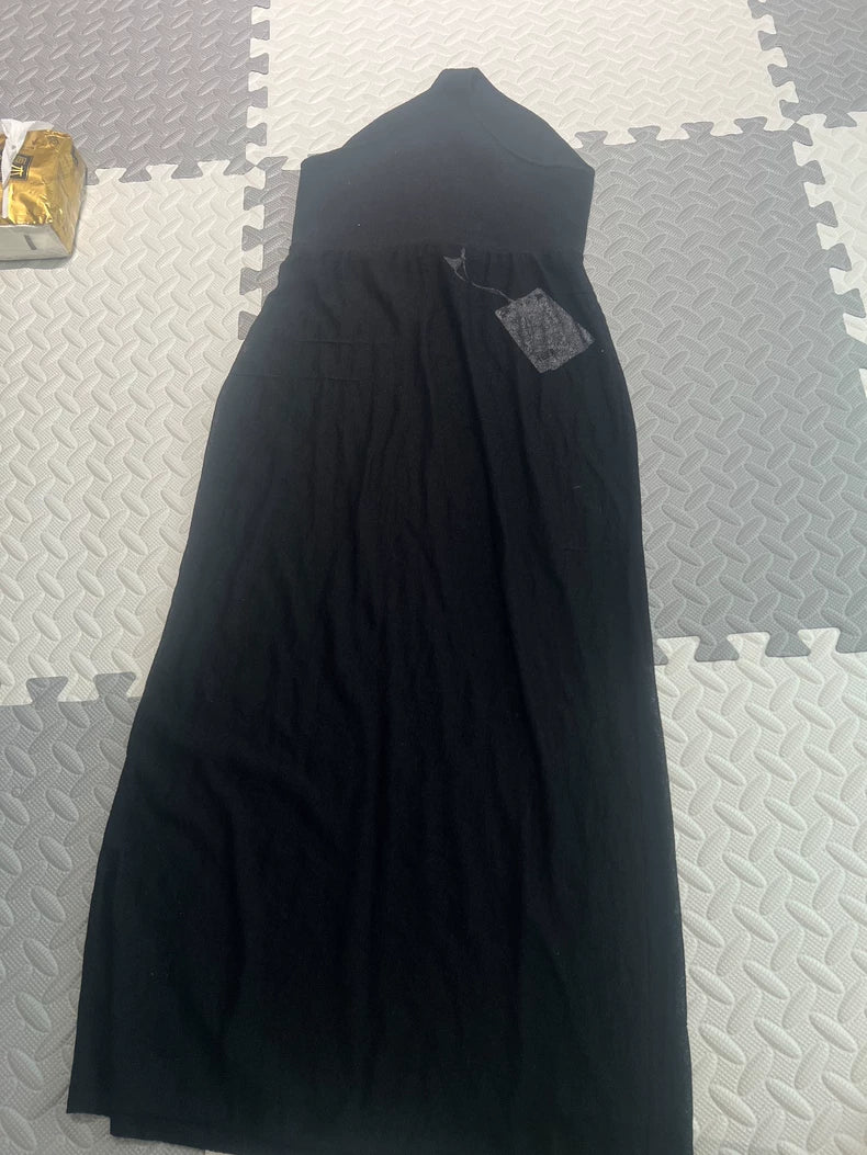 & Other Stories Black Halterneck Panel Dress