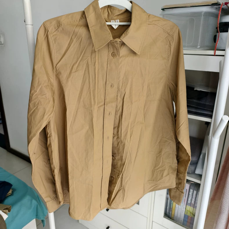 ARKET Dark Beige Cotton Shirt