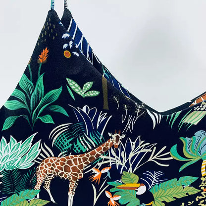 Yimengdu Jungle Print Mulberry Silk-Blend Camisole Top — product detail 3