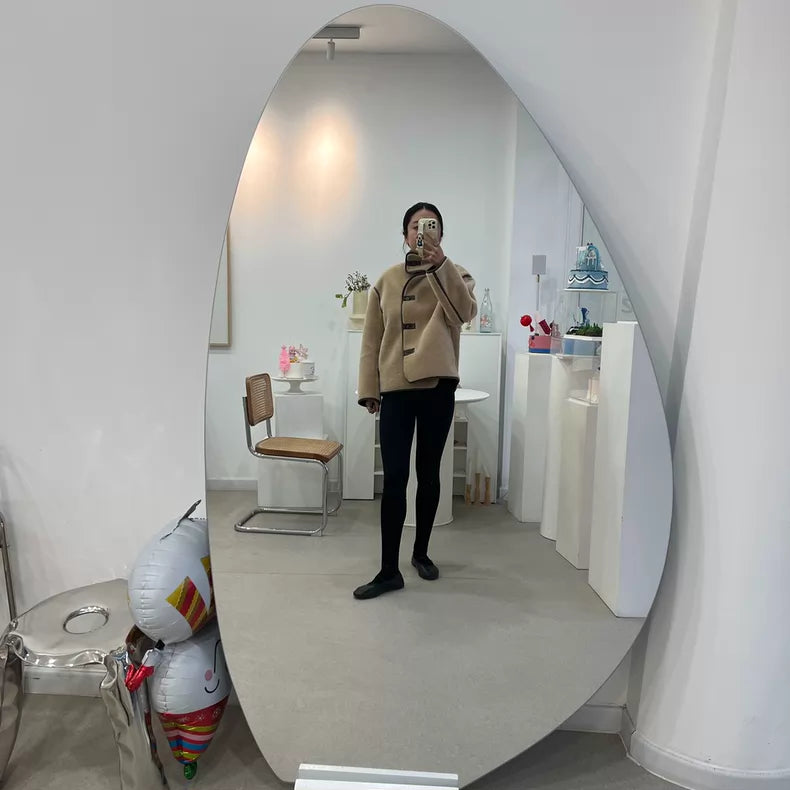ARKET Beige Faux-Shearling Cropped Jacket