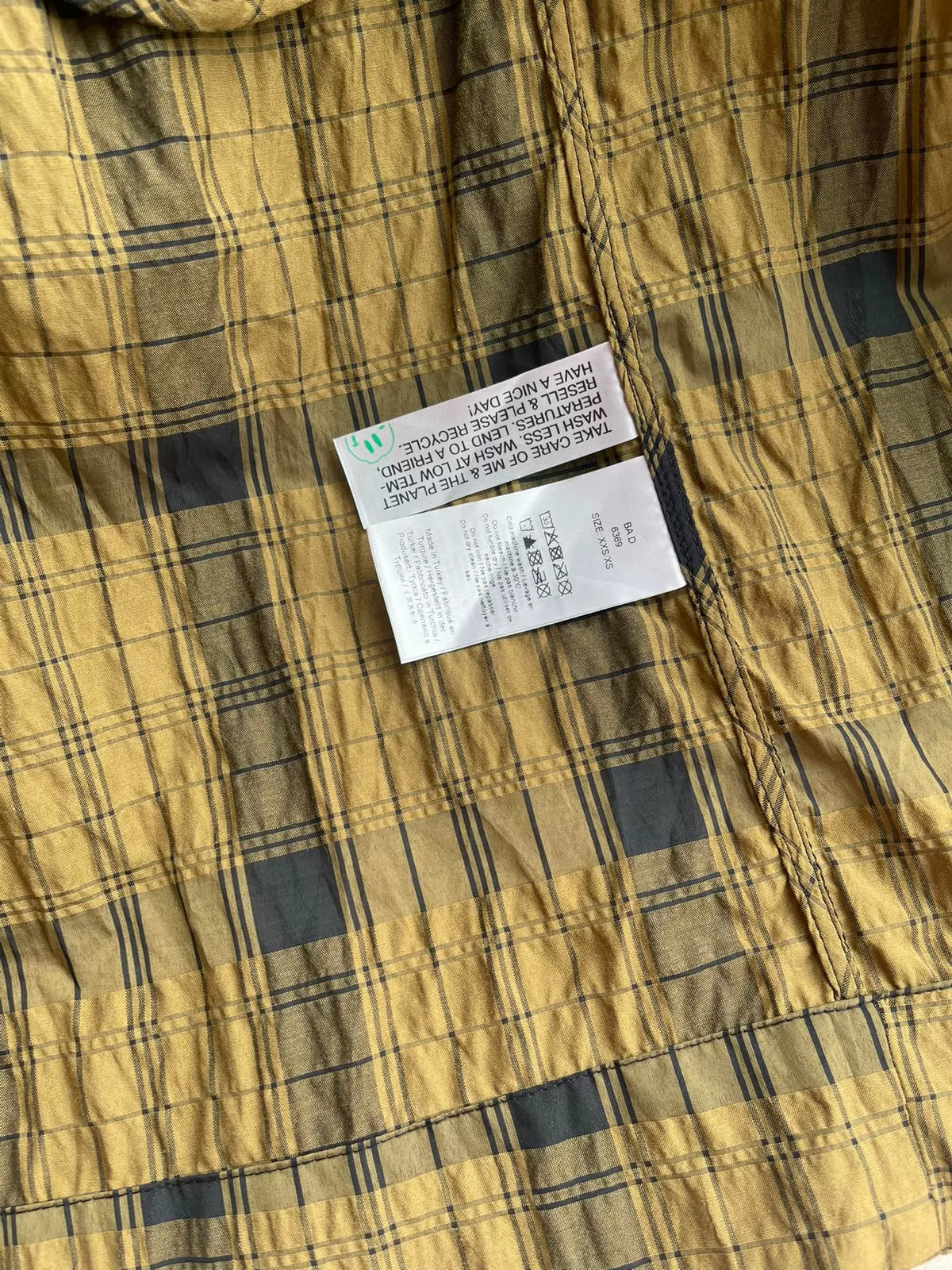 GANNI Walnut Check Wrap Dress — product detail 3