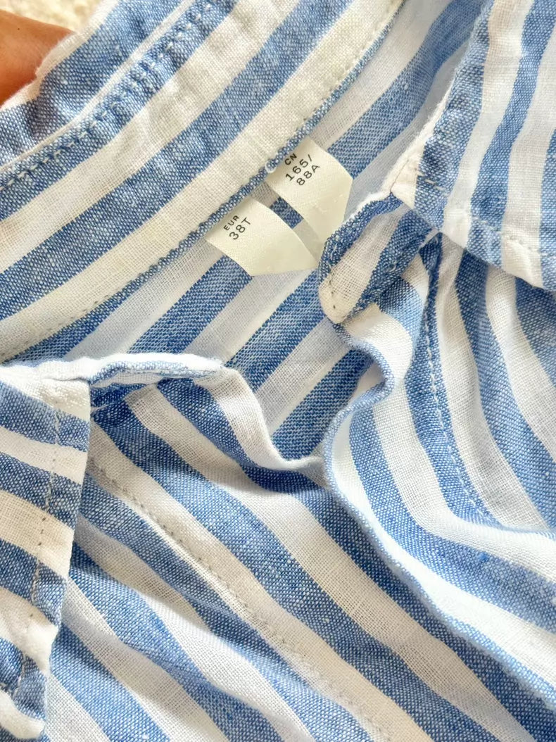 ARKET Blue Striped Linen Shirt