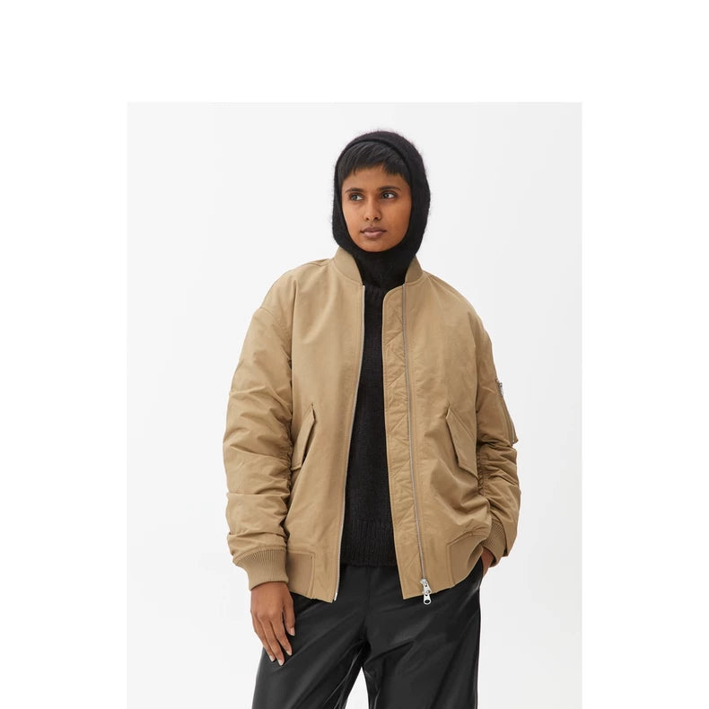 ARKET Light Camel Oversized Bomber Jacket