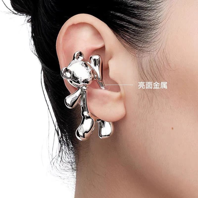 YVMIN Waving Bear Spring-Clip Earrings — original seller image 1