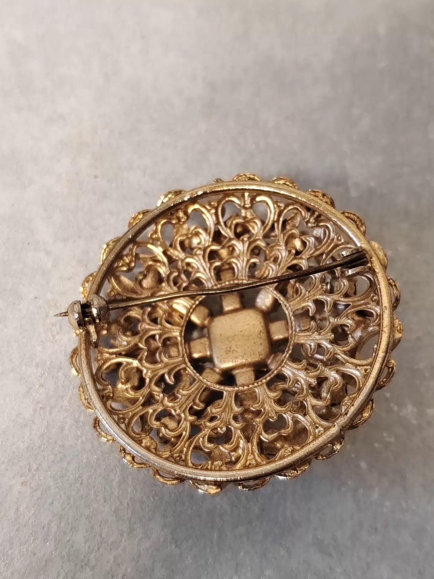Antique Czech Multicolour Rhinestone Brooch — original seller image 2