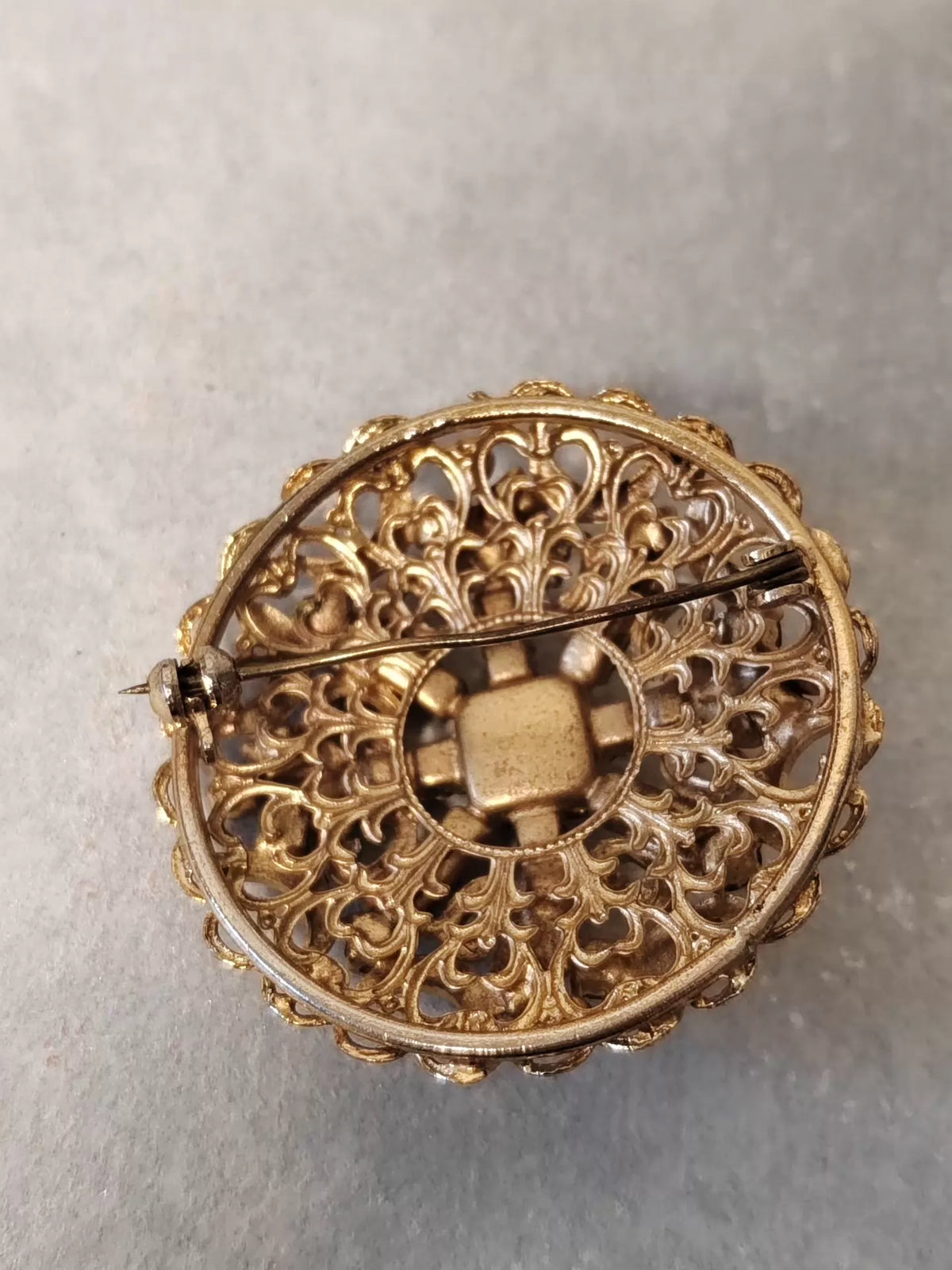 Antique Czech Multicolour Rhinestone Brooch — original seller image 2
