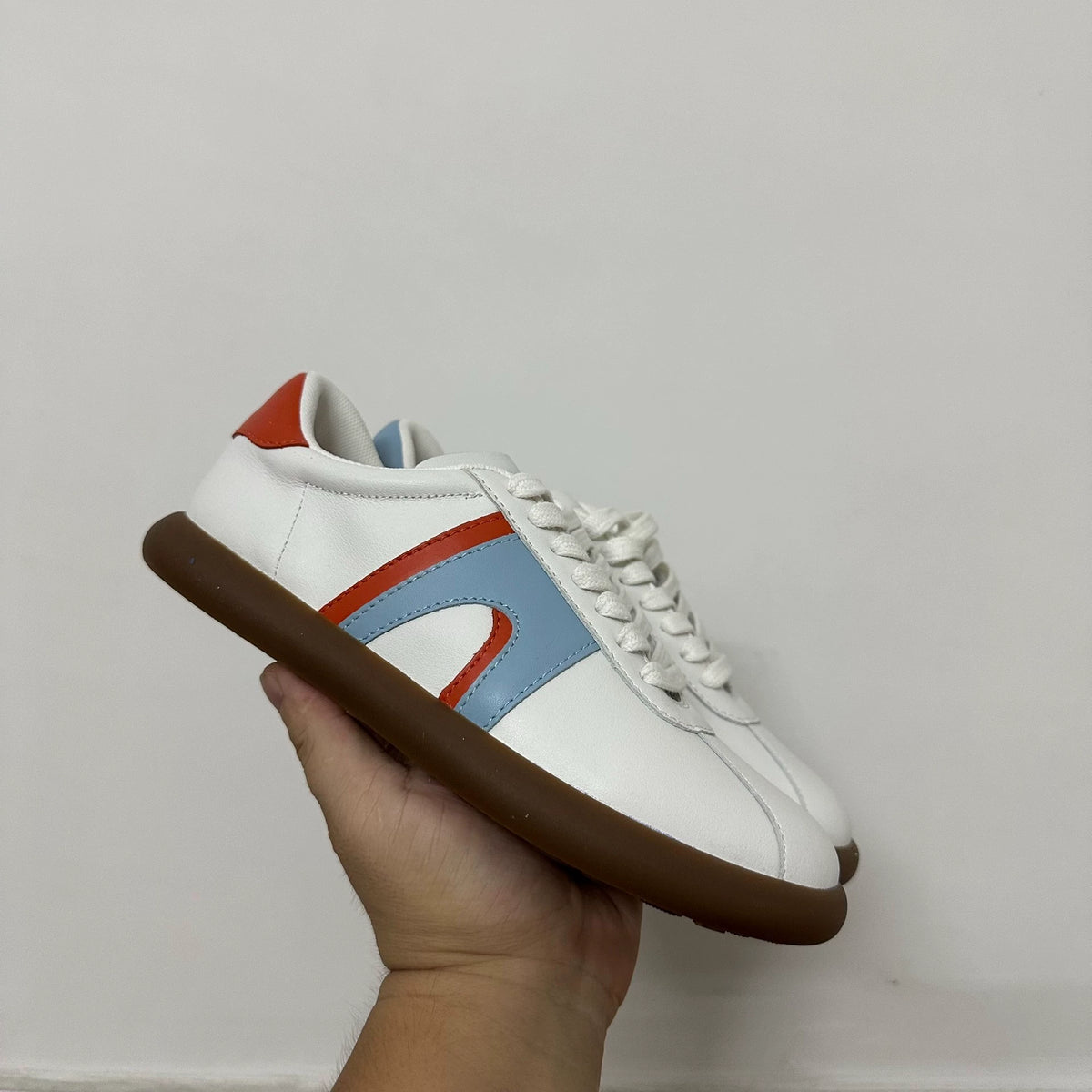 Camper White Colourblock Leather Sneakers