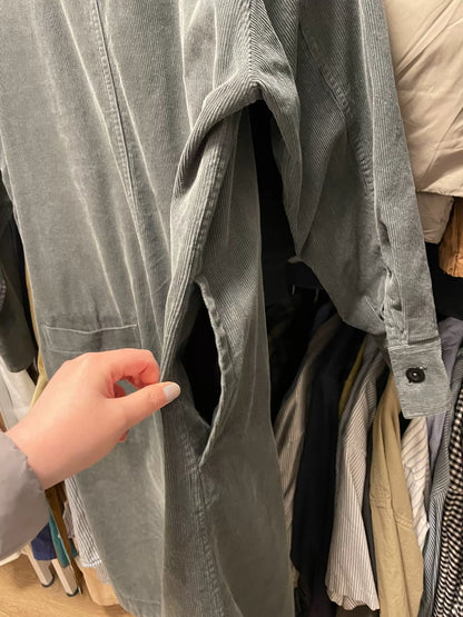 MHL Grey Cotton Corduroy Shirt Dress – photograph 5