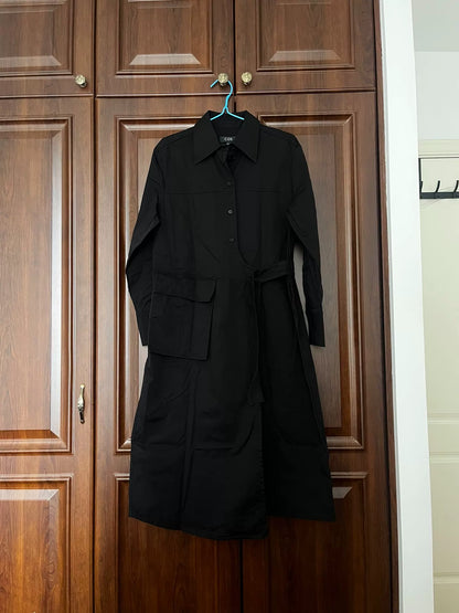 COS Dark Shirt Dress — front view
