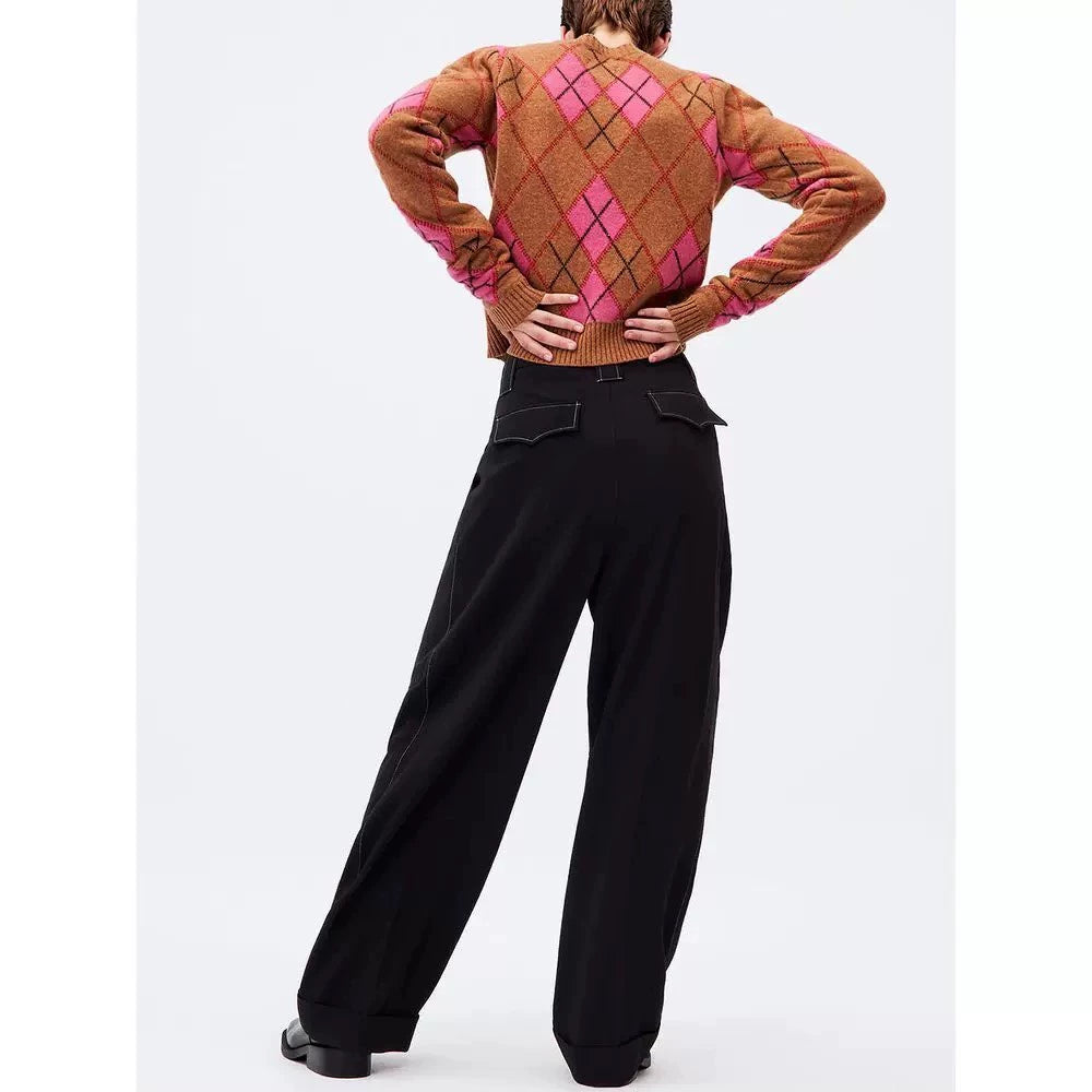 GANNI Pink-Brown Argyle Sweater — product detail 9