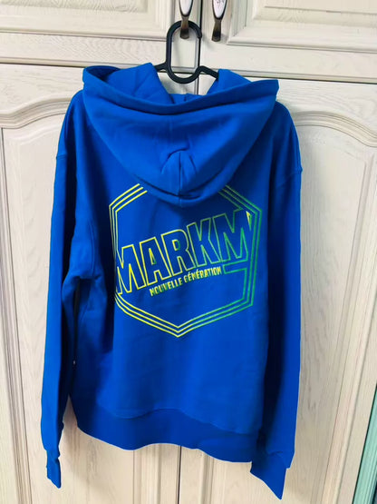 MARKM Blue Cotton Graphic Hoodie