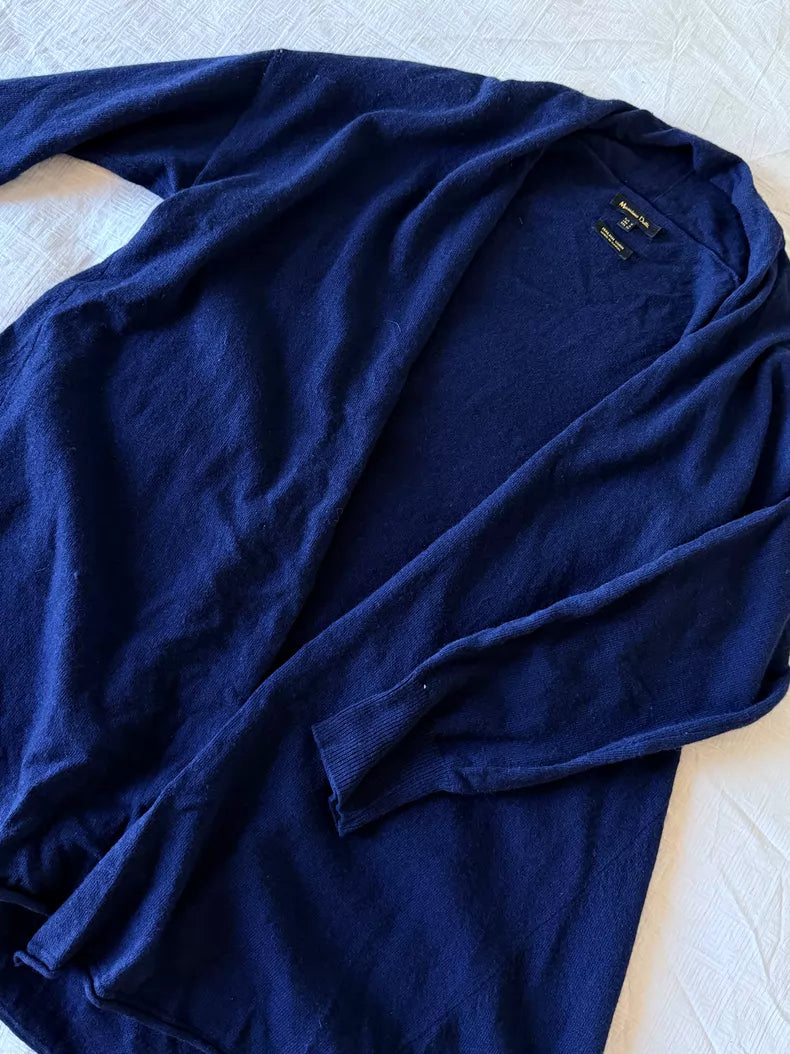 Massimo Dutti Navy Long Cardigan
