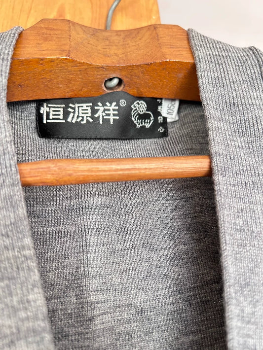 Smoke Gray Wool Button Vest