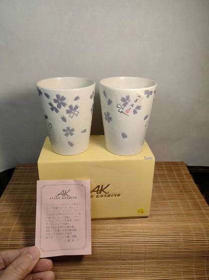 Ayako Koshino Japanese Studio Ceramic Cup Pair — original seller image 7