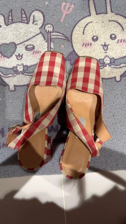 Miista Canar Check Slingback Shoes — product detail 2
