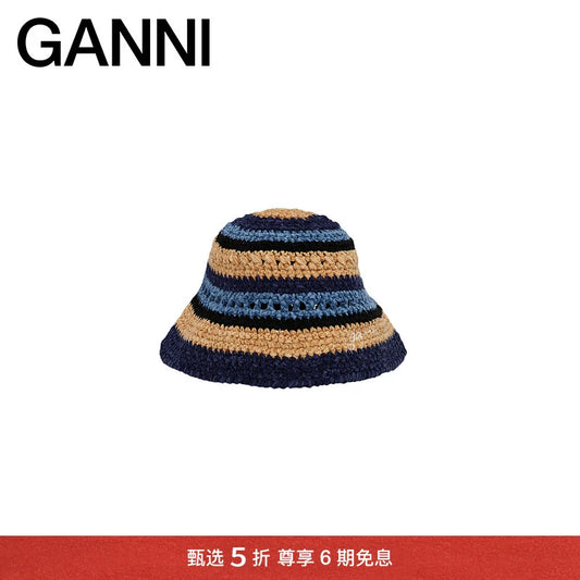 GANNI Multicolor Crochet Bucket Hat — front view