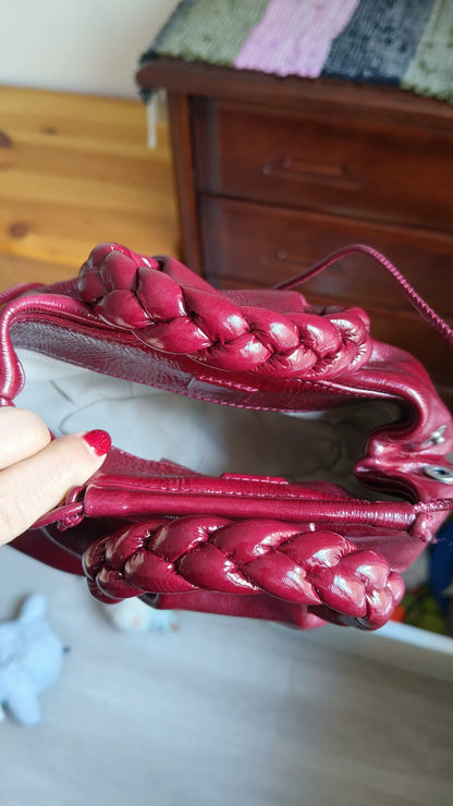 HEREU Burgundy Woven-Handle Bag — product detail 8
