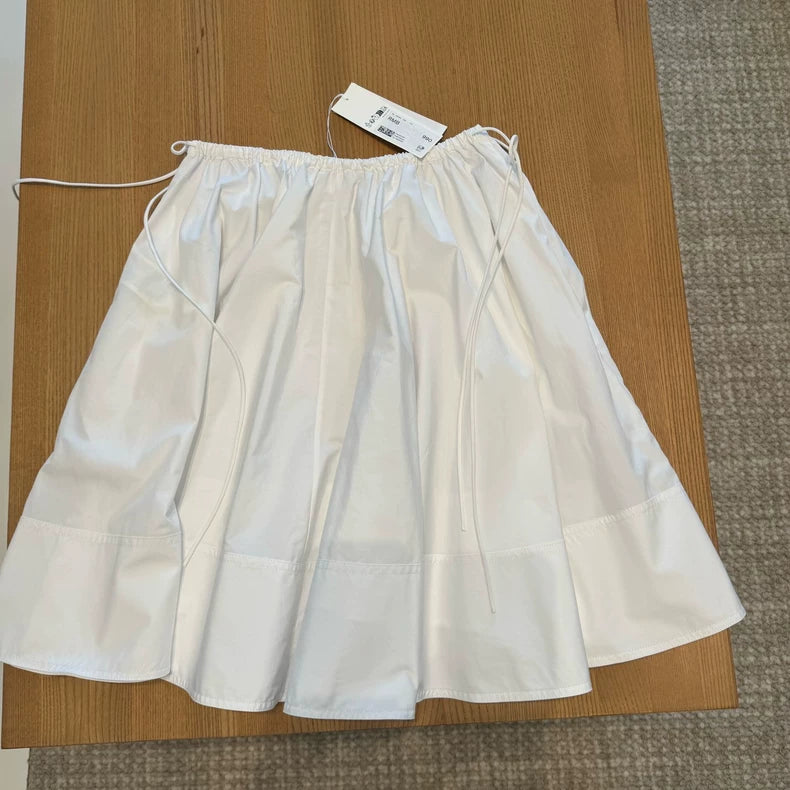 ARKET White Cotton Drawstring Skirt