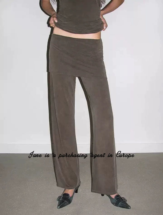 Paloma Wool Brown Stretch Skort — front view