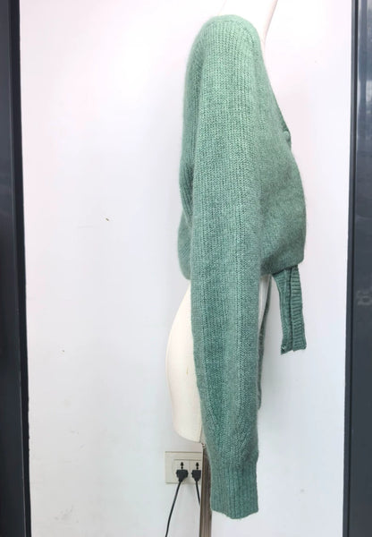 & Other Stories Sage Tie-Hem Cardigan