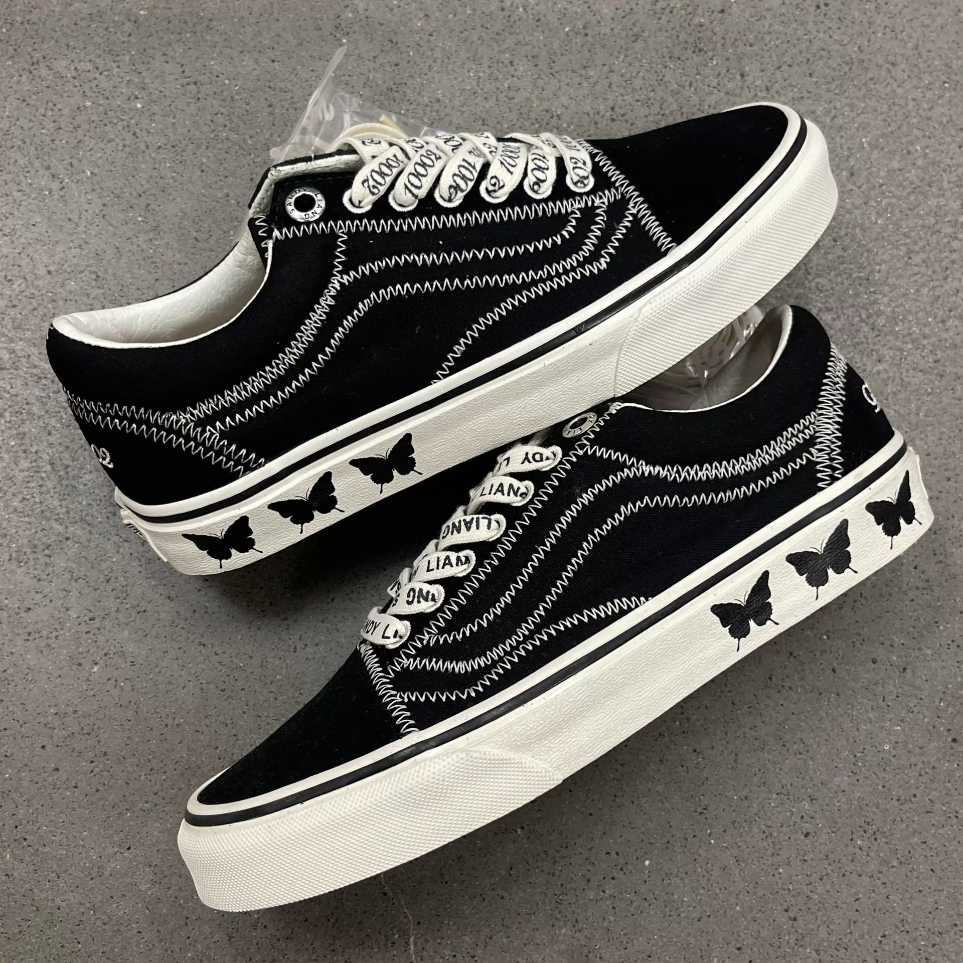 Sandy Liang × Vans Black Bow Sneakers — front view