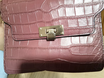 Marge Sherwood Burgundy Croc-Embossed Leather Shoulder Bag — original seller image 9