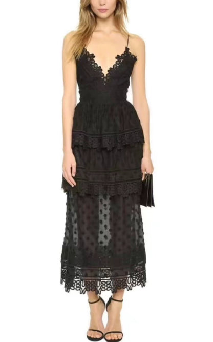 Self-Portrait Black Lace Dress – UK 10 / US 6 — original seller image 3