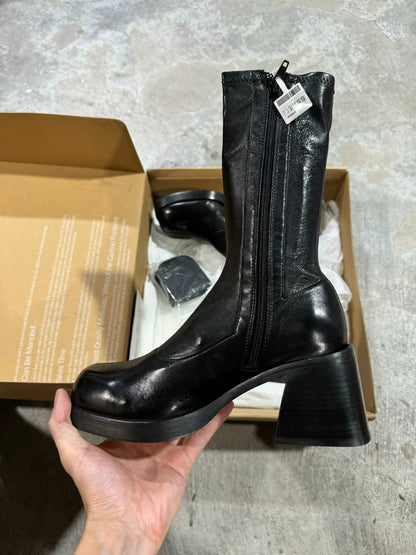 Miista Square-Toe Leather Block-Heel Ankle Boots — original seller image 3